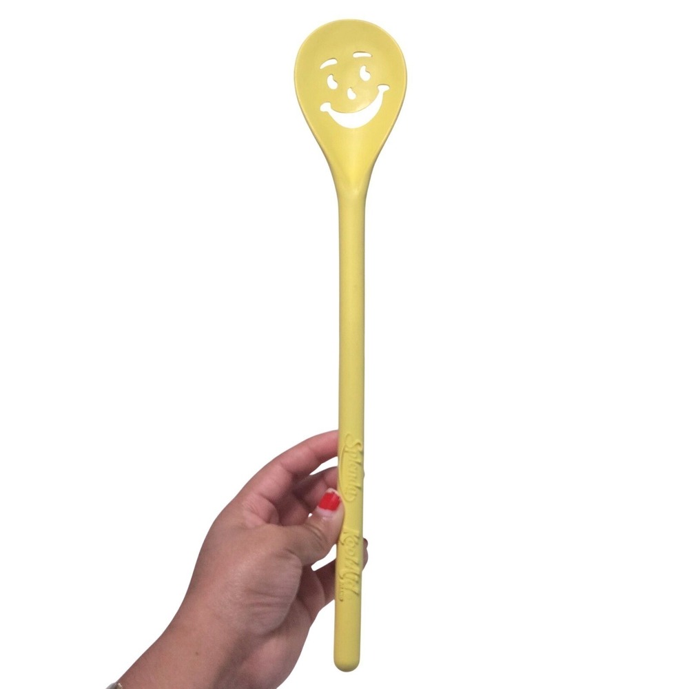 Vintage Splenda Kool-Aid Face Yellow 12" Plastic Mixing Stirrer Spoon
